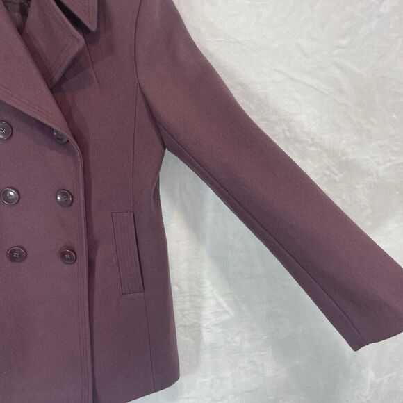 Kenneth Cole Reaction Double Breasted Peacoat Purple Plum Mauve Medium - Picture 6 of 15